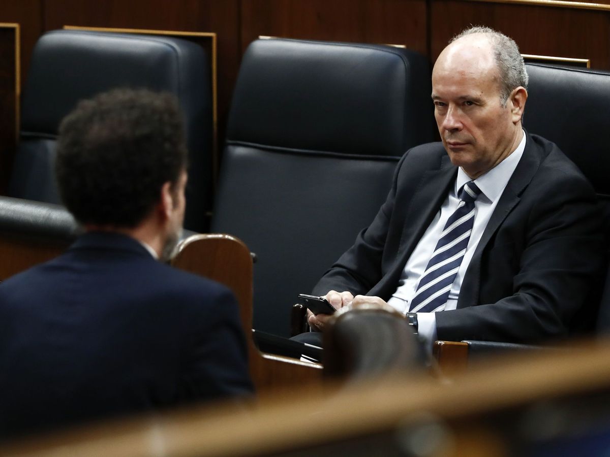 Foto: El ministro de Justicia, Juan Carlos Campo, en el pleno del Congreso de los Diputados . EFE
