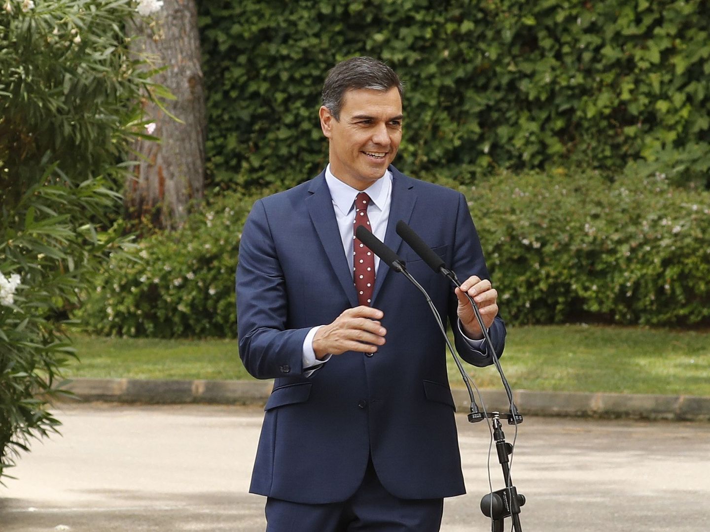 Pedro Sánchez, tras su encuentro con el Rey en Mallorca. (EFE)