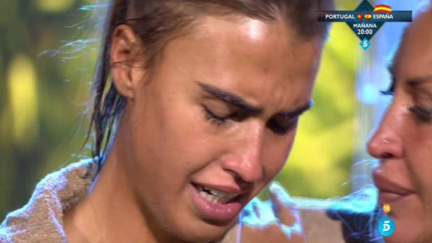 Sofía llorando en la final de 'Supervivientes'. (Telecinco)