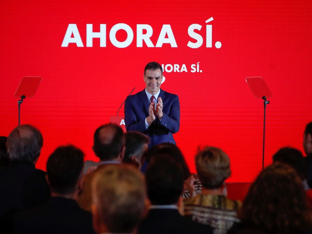 Foto: El presidente en funciones y candidato socialista, este 28 de octubre en el Novotel Madrid Center. (EFE)