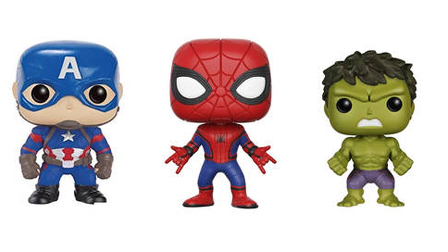 El Capitán América, Spiderman y Hulk, en Funko Pop