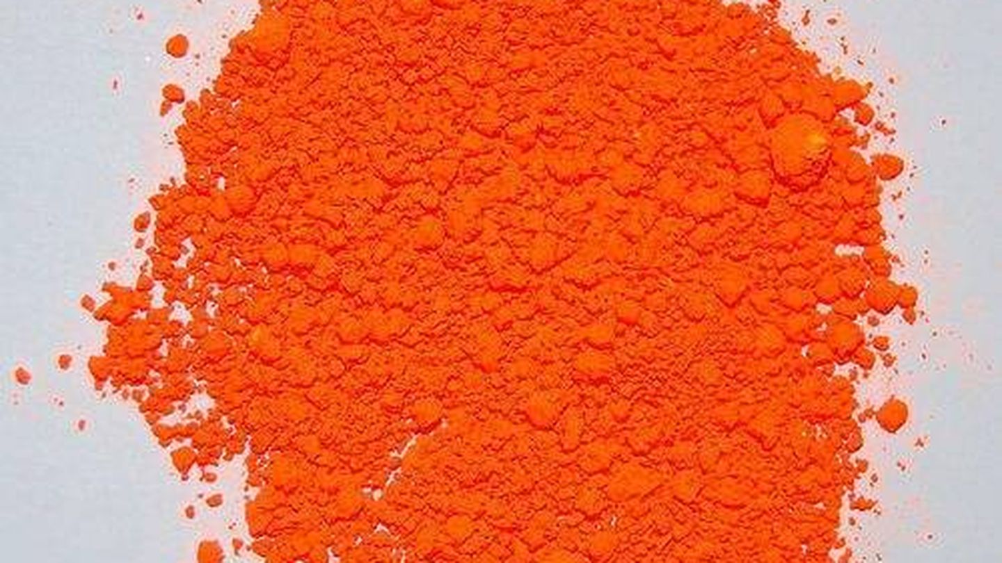 Tinta Lumogen-F Orange, um composto comum que pode ser comprado até no AliExpress.