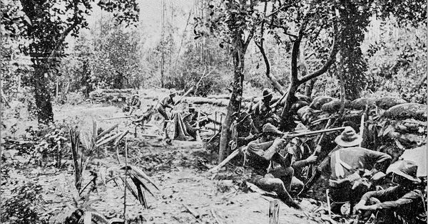 Foto: Trincheras de EEUU en la guerra de Filipinas. (iStock)
