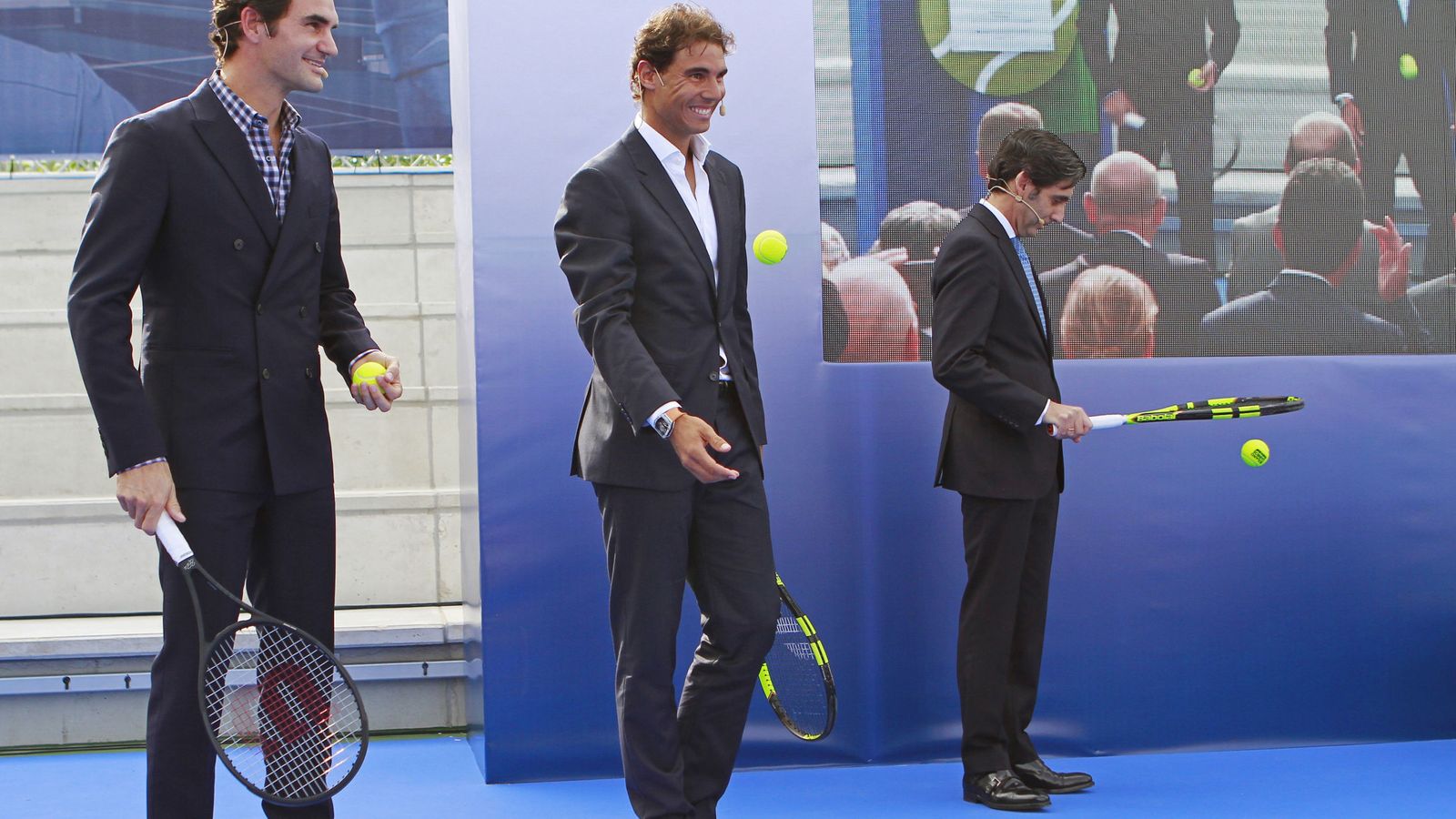 Foto: Nadal inauguró este miércoles, junto a Federer, su academia en Manacor (J. Grappelli/EFE)