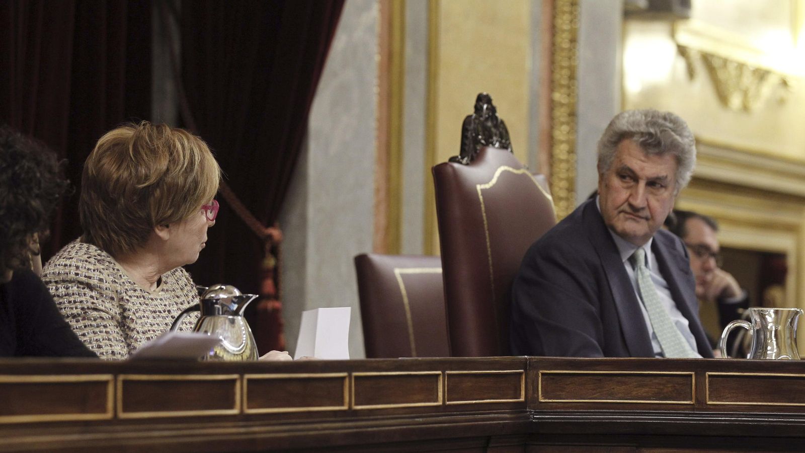 Foto: El expresidente del Congreso, Jesús Posadas, junto a la exvicepresidenta de la Mesa, Celia Villalobos. (Efe) 