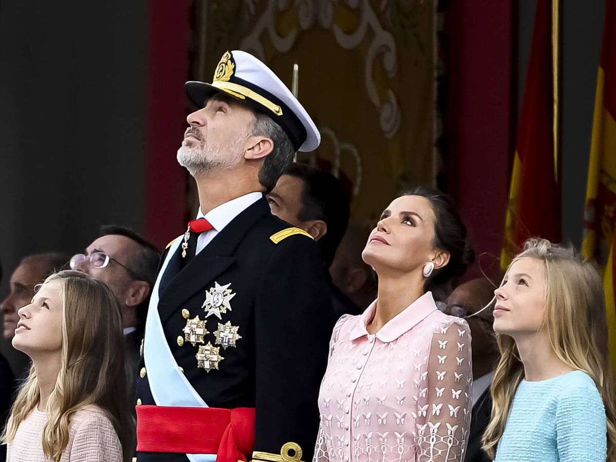 Foto: La familia real, celebrando el Día de la Hispanidad de 2019. (Getty/Carlos Álvarez)