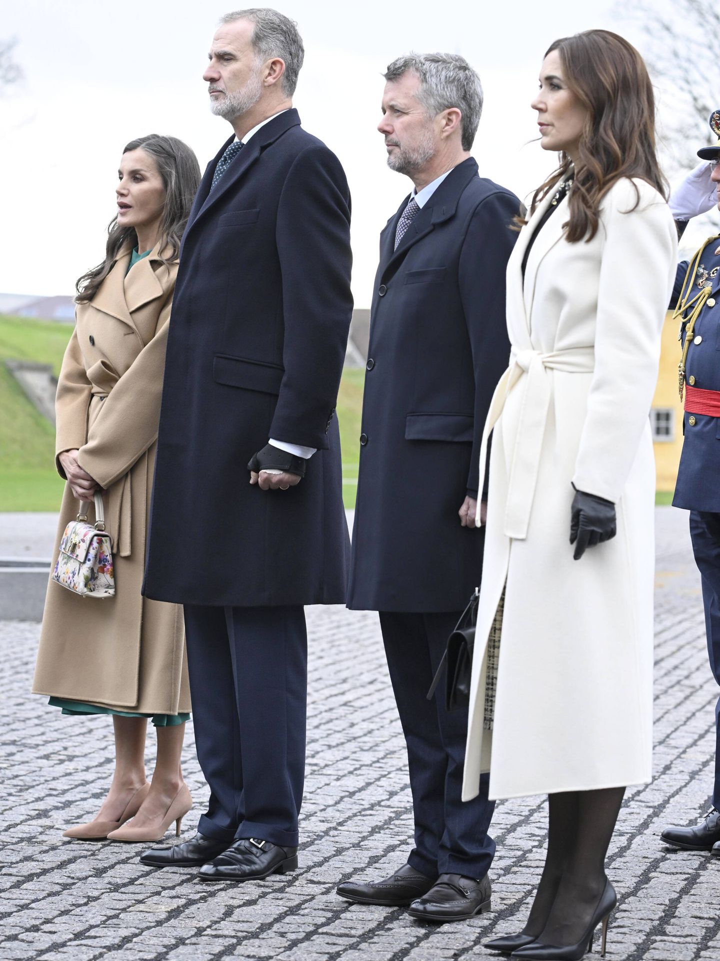 Los Reyes, con los príncipes daneses en el primer acto de la mañana. (Getty/Carlos Álvarez)