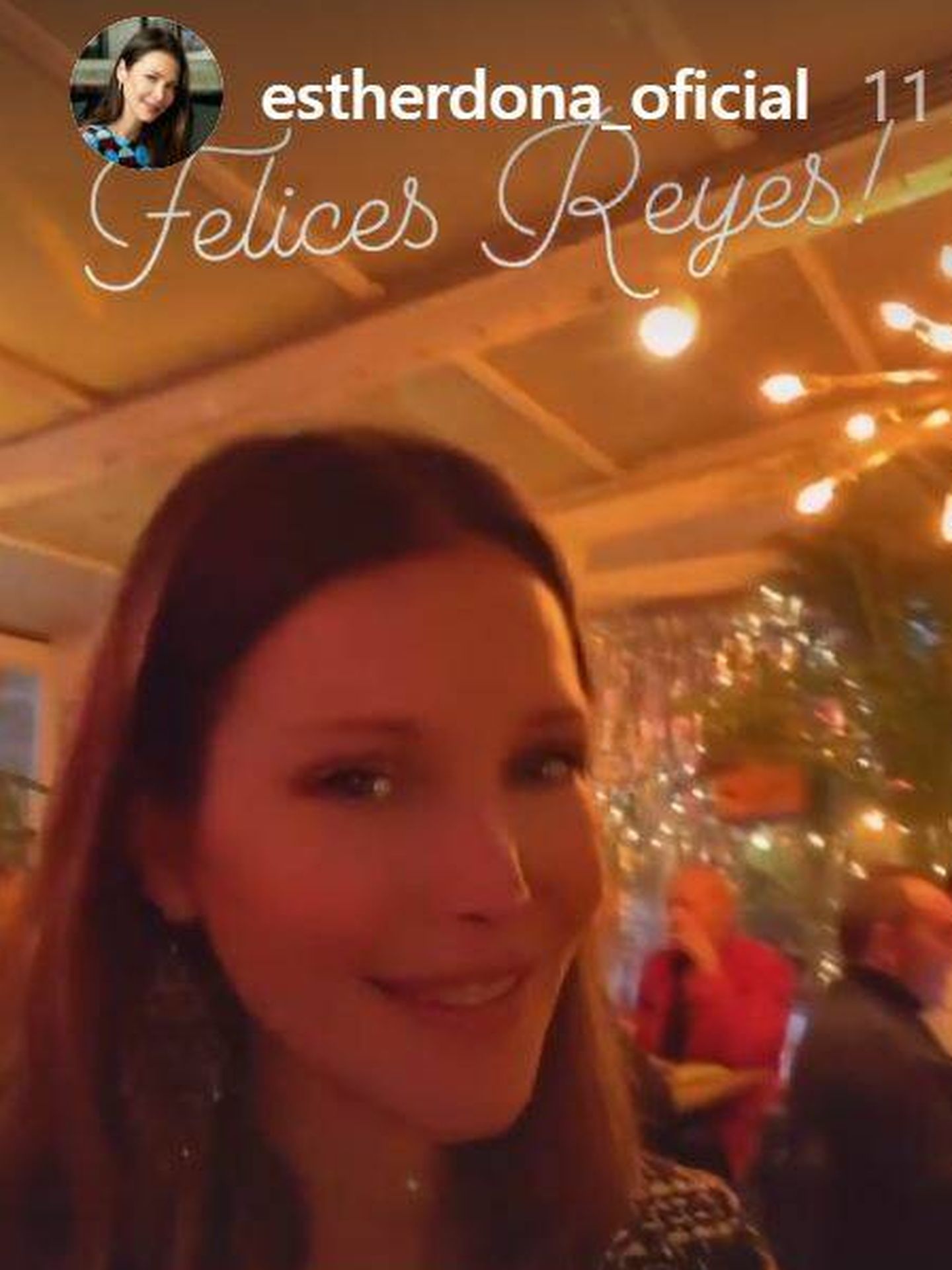 Esther Doña, de cena en la Noche de Reyes.(Instagram)