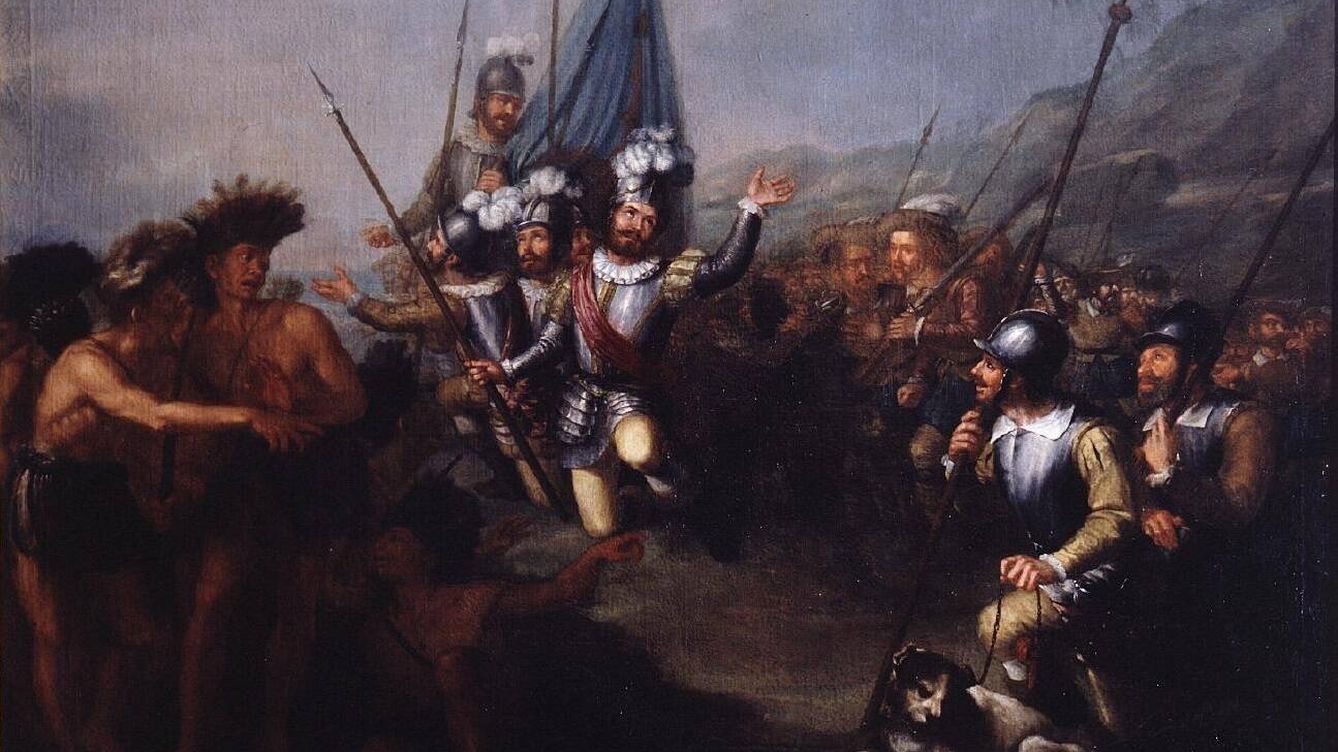 Foto: 'Desembarco de Hernán Cortés', cuadro de Antonio María Esquivel. (Wikipedia)