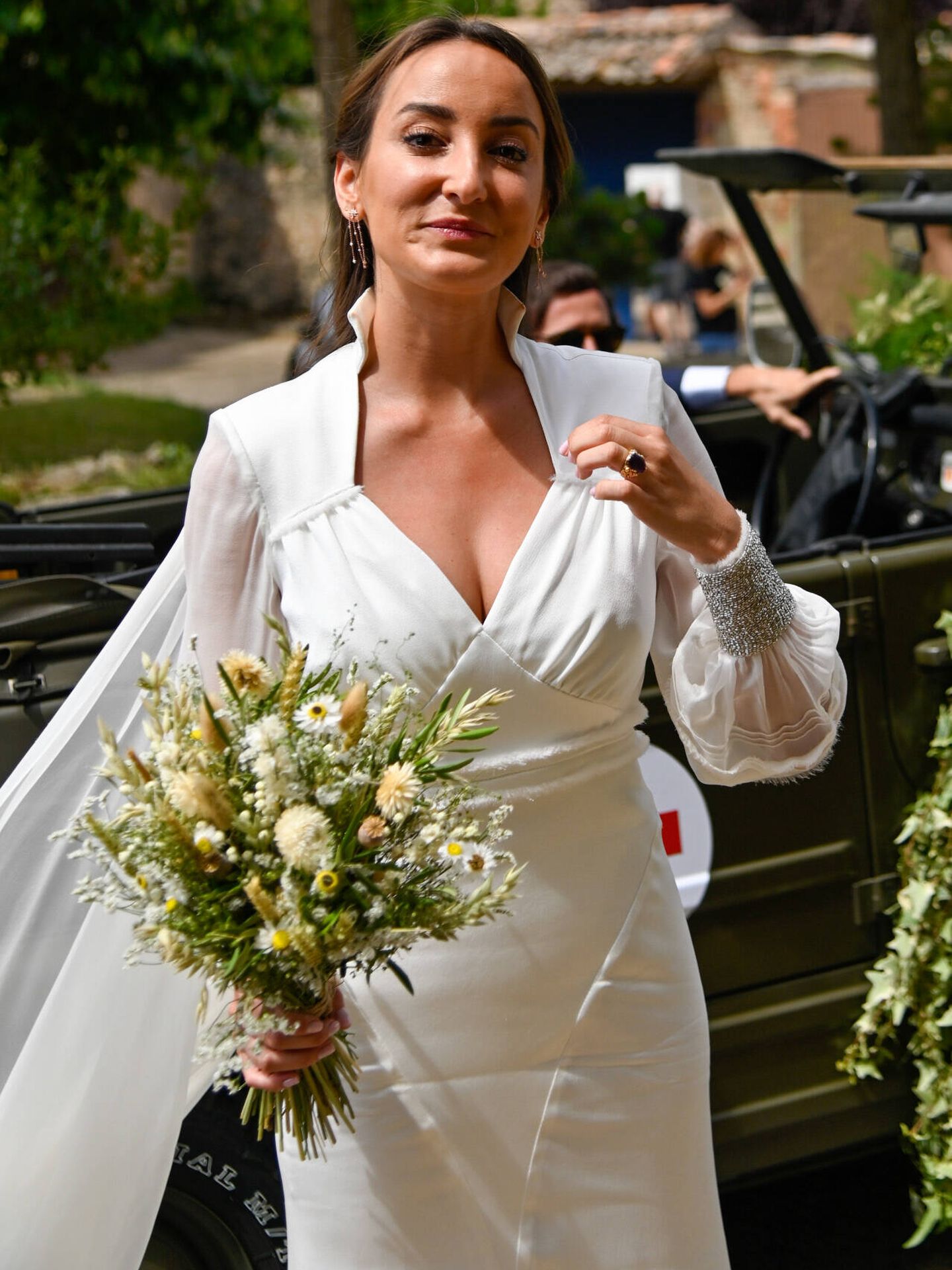 Lucía Pombo, vestida de Inuñez para su boda. (Gtres)