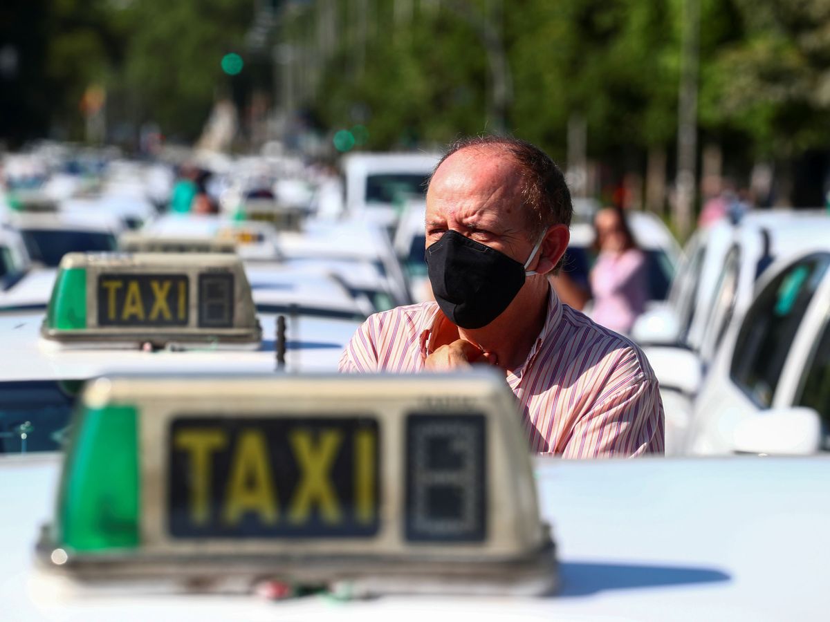 Foto: Protesta de taxistas. (Reuters)