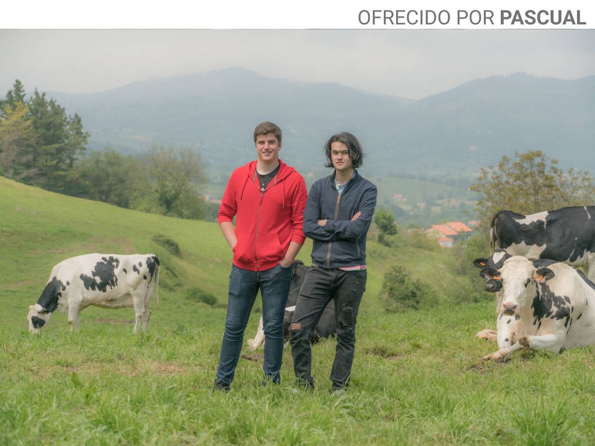 Foto:  Los primos Felipe Gómez y Manuel Osoro trabajan en la ganadería familiar Tezanillos, en la localidad cántabra de Villacarriedo. (Foto: cortesía)