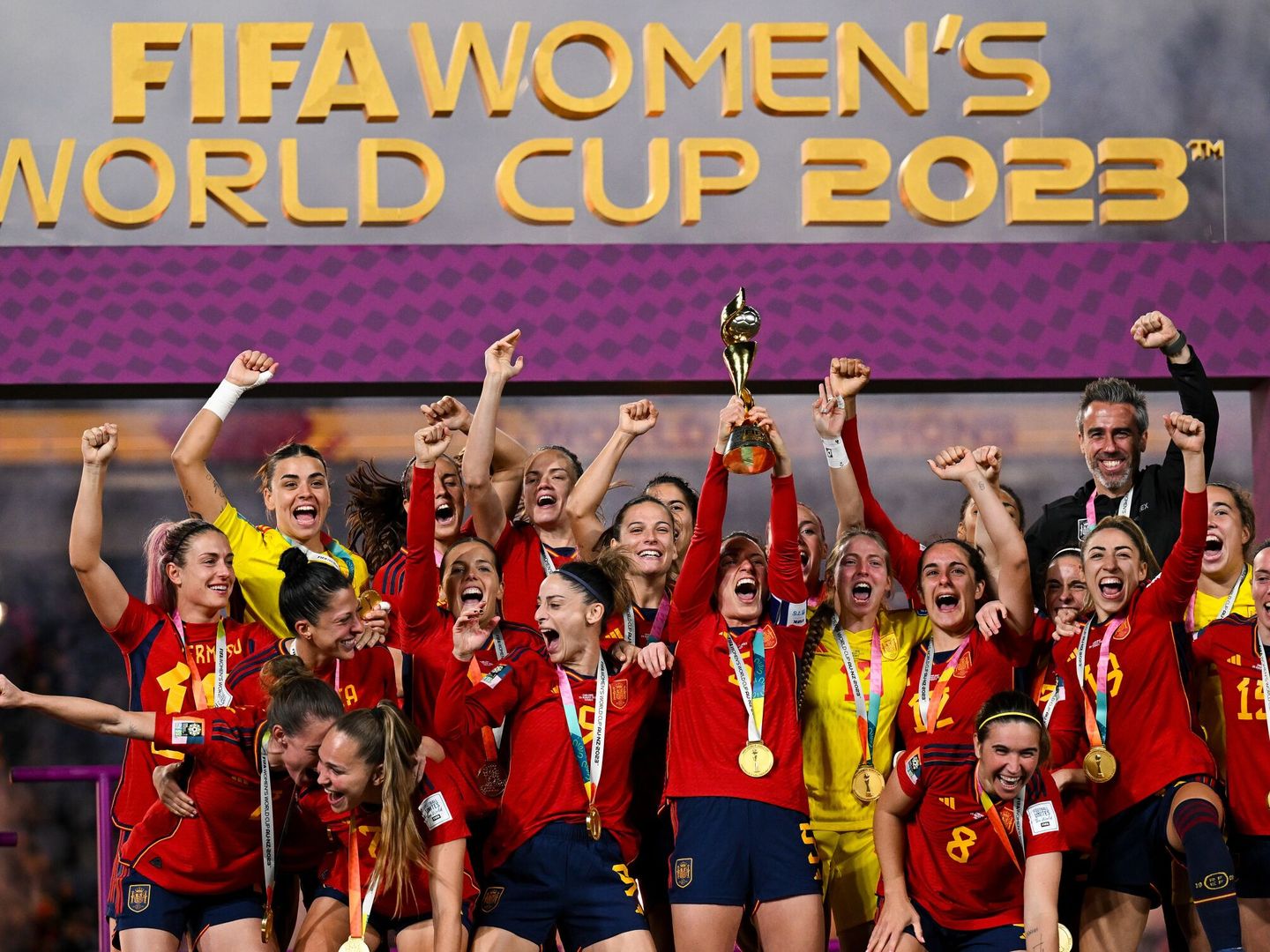 La Selección española femenina celebra el Mundial. (EFE/Dean Lewins) 