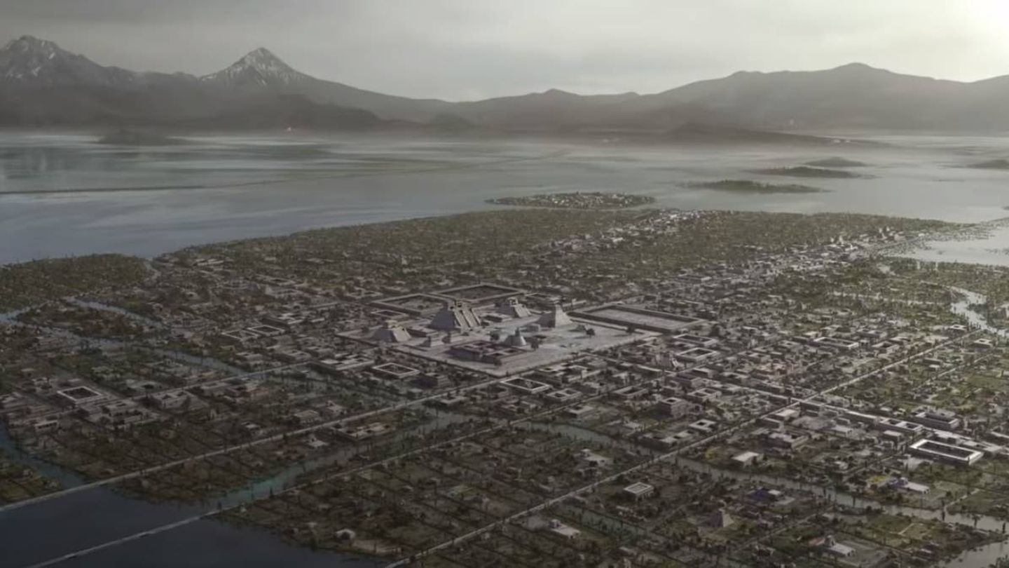 La ciudad de Tenochtitlan, en la serie 'Hernán'. (Amazon Prime Video)