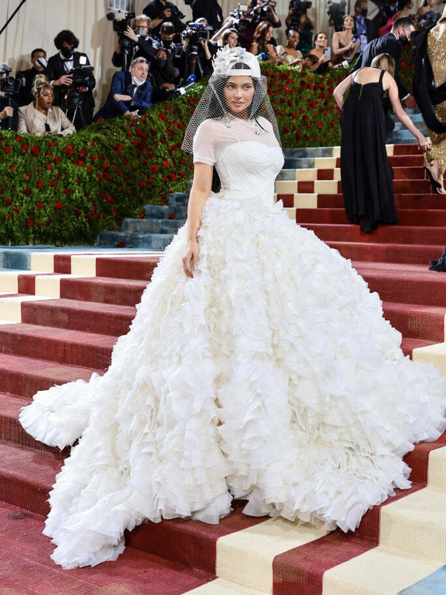 Kylie Jenner y su vestido para la Met Gala. (Getty/Jamie McCarthy)