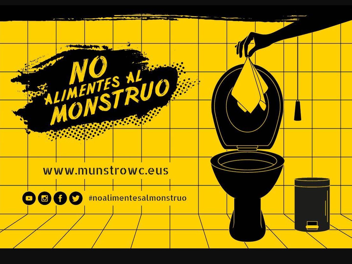 Campaña 'No alimentes al monstruo' de la Red de Entidades del Agua de Euskadi.
