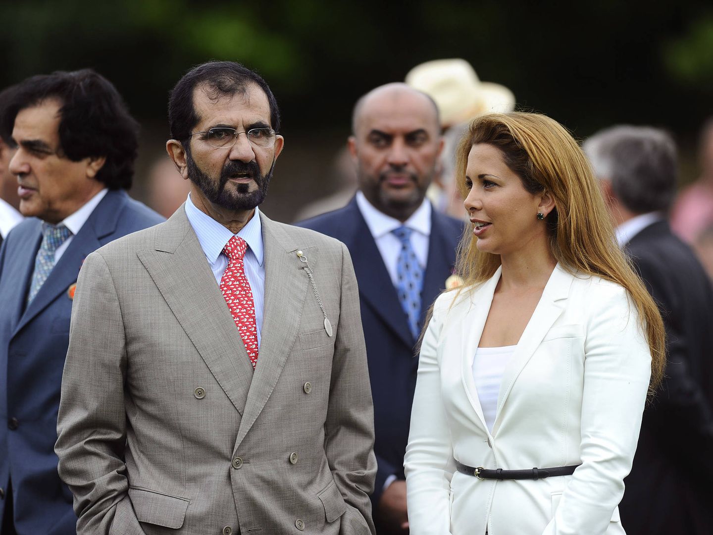 El emir de Dubái y su última esposa, Haya de Jordania. (Getty)