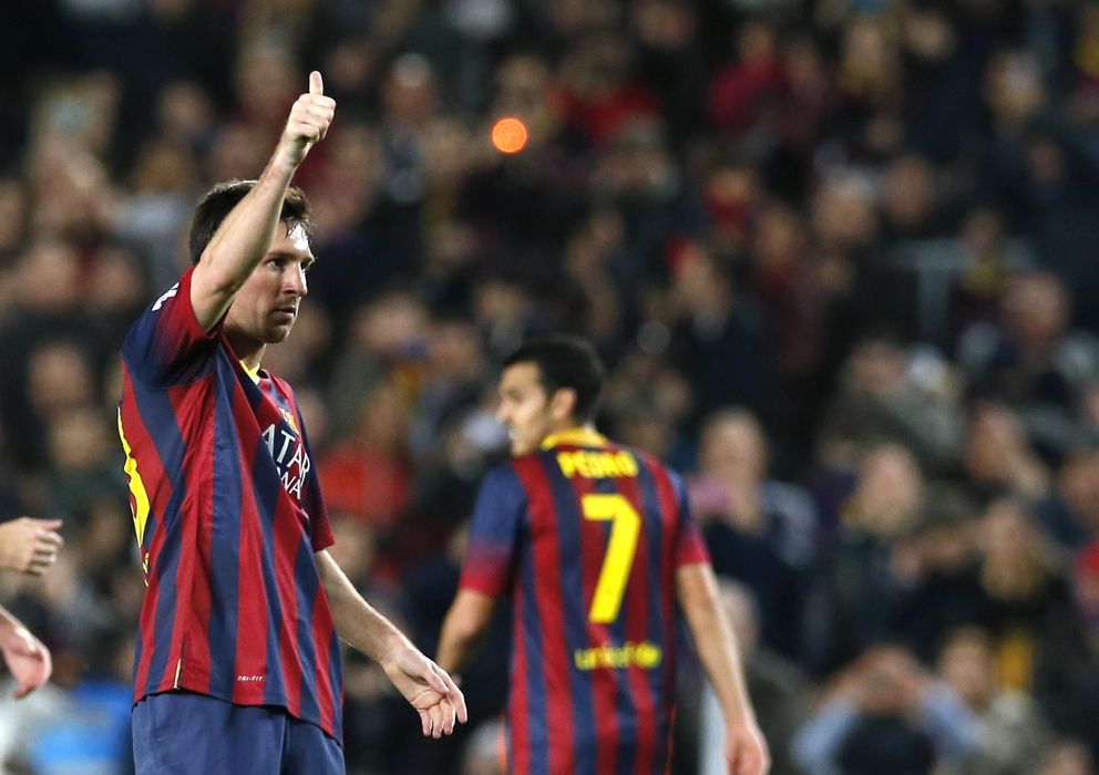 Foto: Messi celebra uno de los goles marcados al Rayo Vallecano (Reuters)