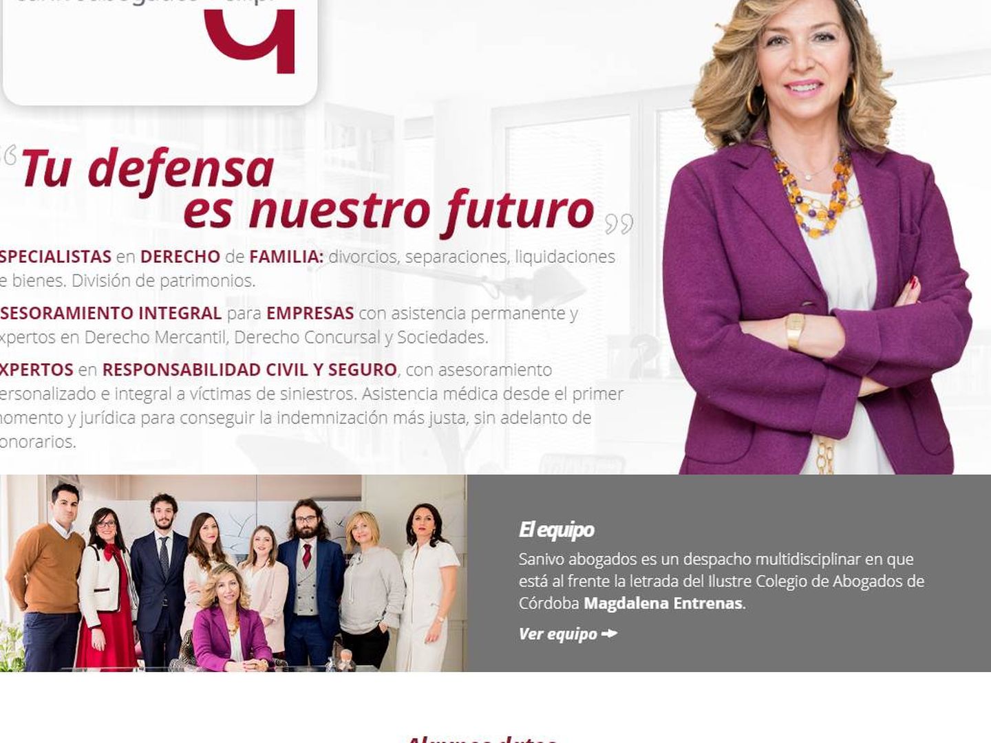Extracto de la página web del despacho de Magdalena Entrenas