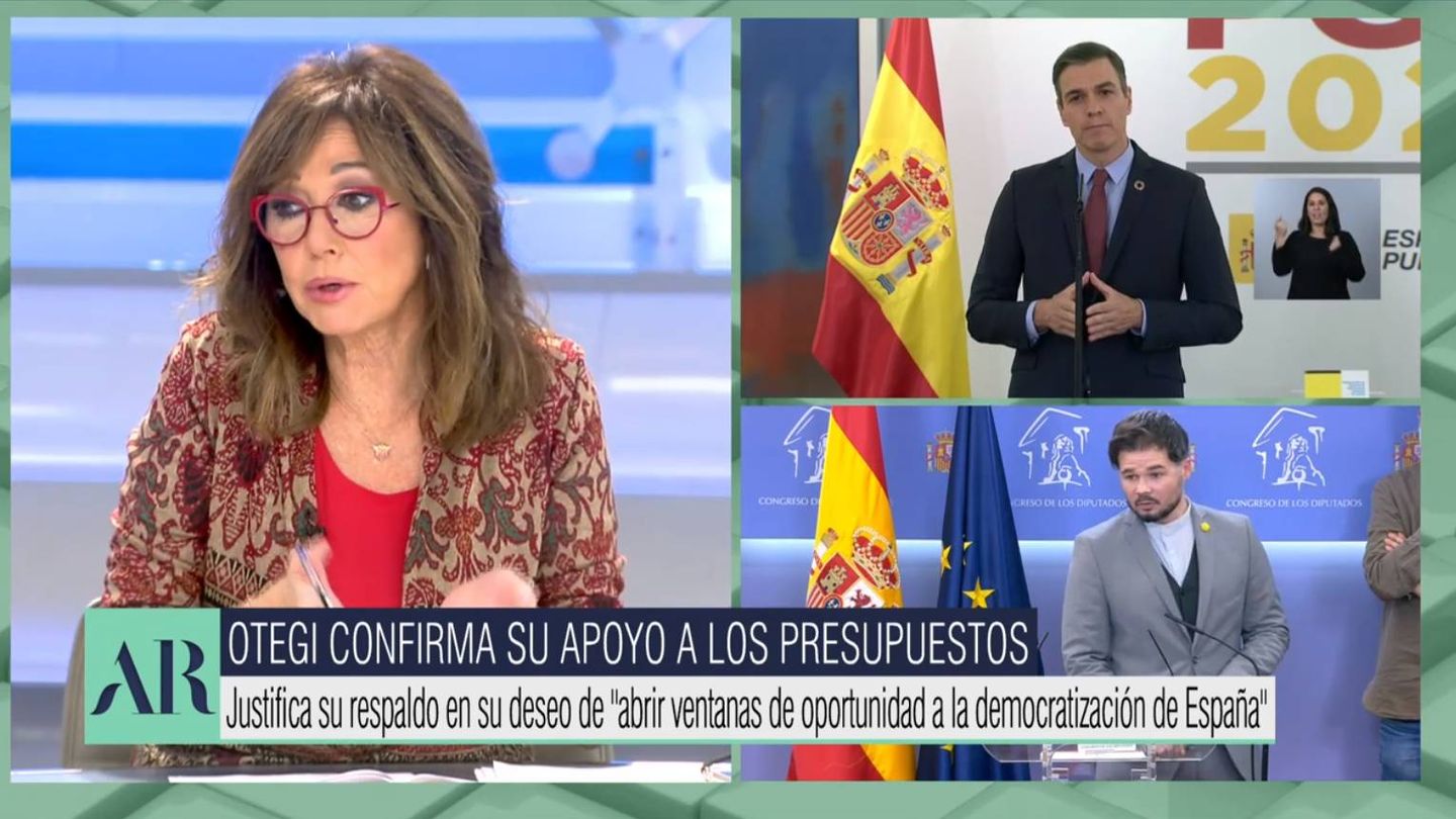 Ana Rosa, en su programa de Telecinco. (Mediaset)