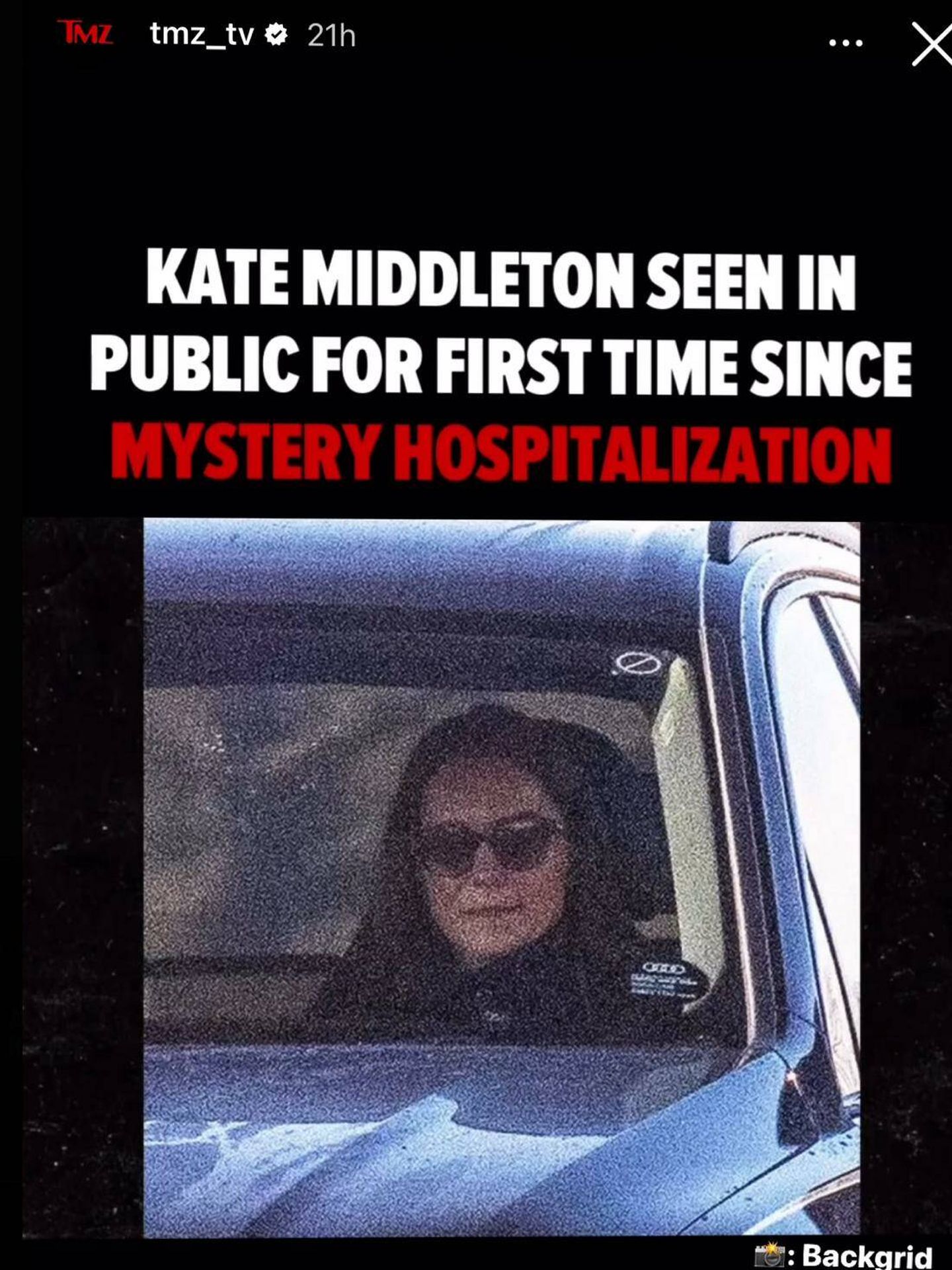 Primera foto de Kate Middleton tras su operación. (Instagram/TMZ)