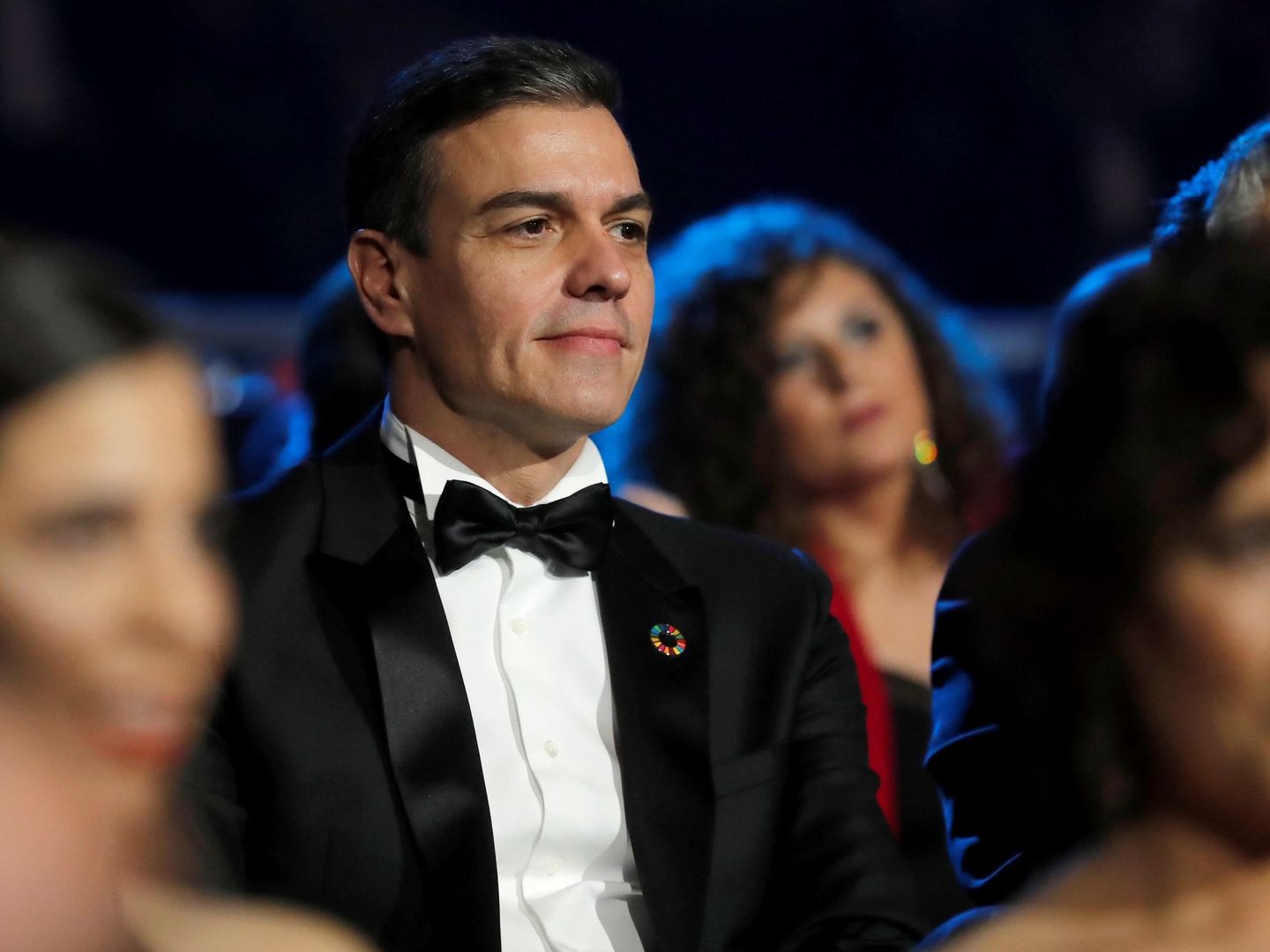 Pedro Sánchez, durante la gala de entrega de los Premios Goya 2020. (EFE)