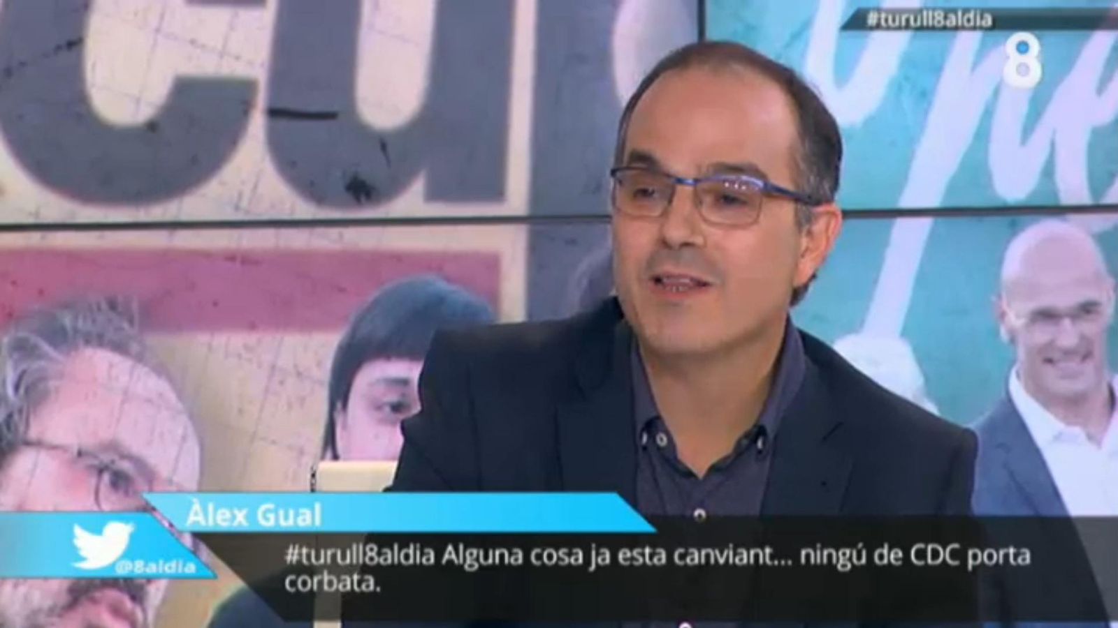 Foto: Jordi Turull en la entrevista en 8TV. (EC)