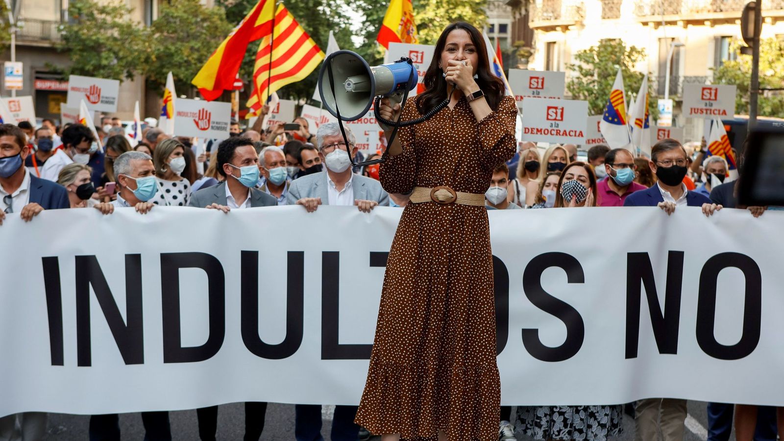 Inés Arrimadas, en una pasada concentración contra los indultos en Barcelona. (EFE)