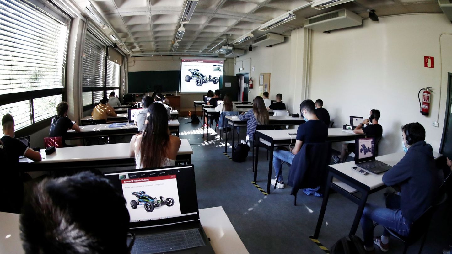 Un aula de la Universidad Pública de Navarra. (EFE/Jesús Diges)