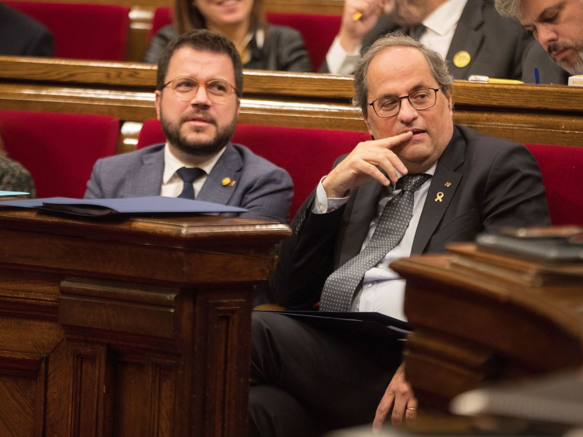 Foto: El presidente de la Generalitat, Quim Torra, junto a su vicepresidente, Pere Aragonés (EFE)