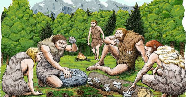 Foto: Cinco neandertales de El Sidrón degustan setas, piñones y musgo. / Abel Grau (CSIC)
