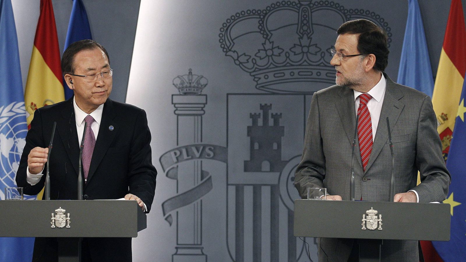 Foto: El presidente del Gobierno, Mariano Rajoy, y el secretario general de la ONU, Ban Ki-Moon, en una foto de archivo (EFE)