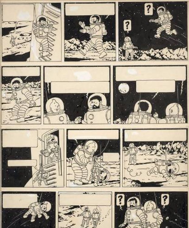 Consciente de ballena azul alcohol Una página de un cómic de Tintin, vendida por 1,55 millones de euros