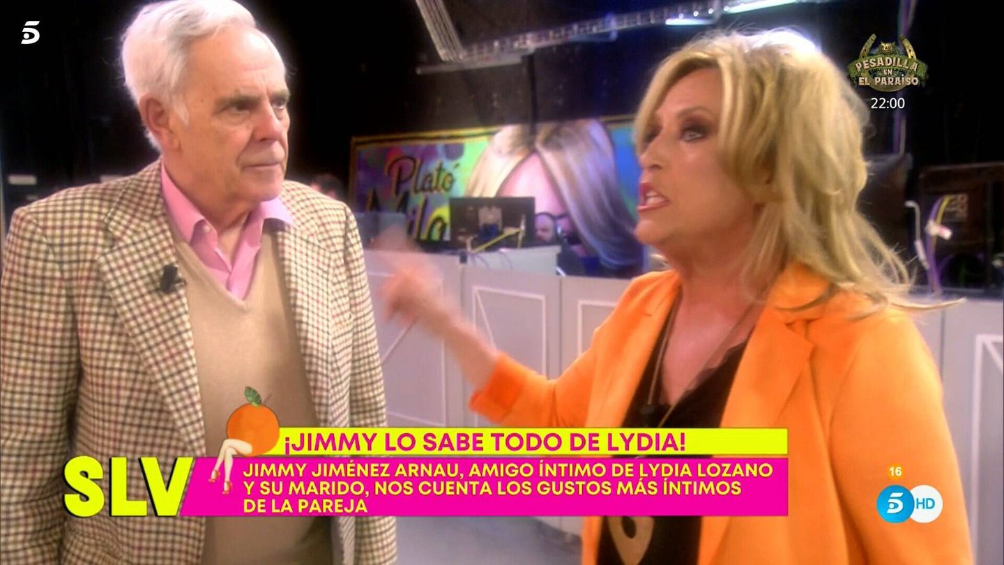 Lydia Lozano y Jimmy, en 'Sálvame'. (Telecinco)