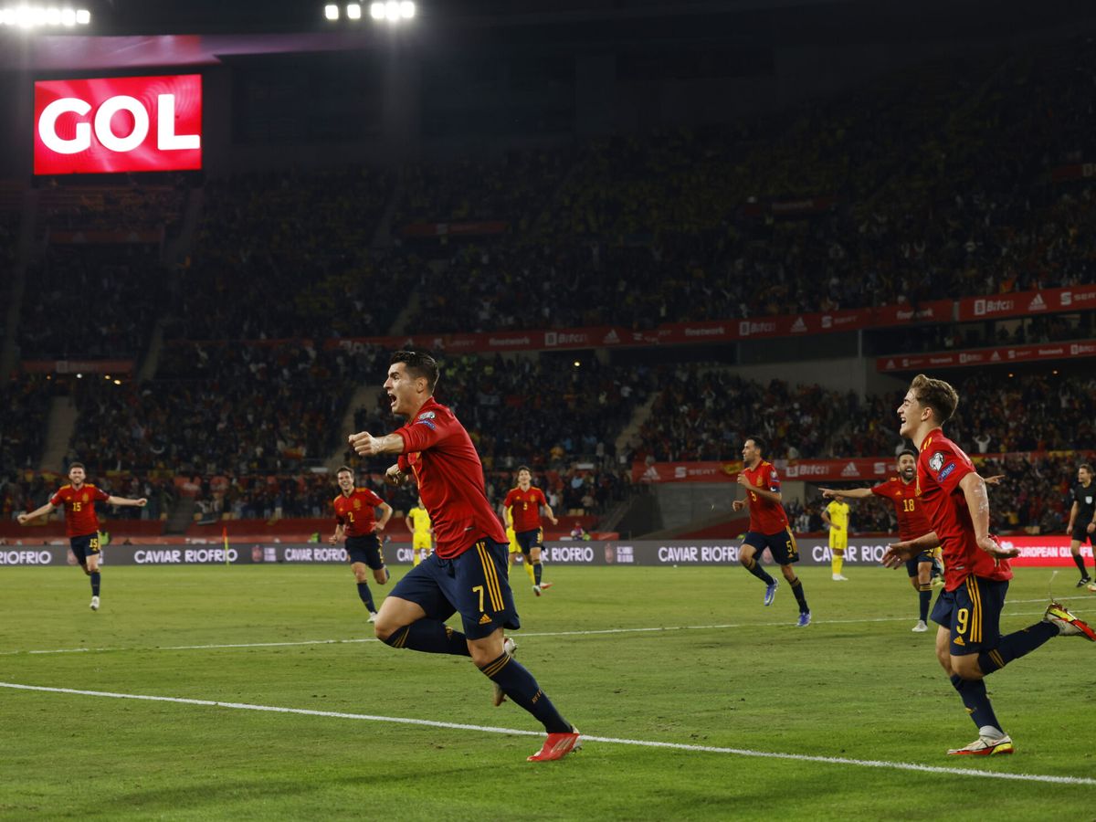 Foto: Morata anota el gol del triunfo. (Reuters/Marcelo del Pozo)