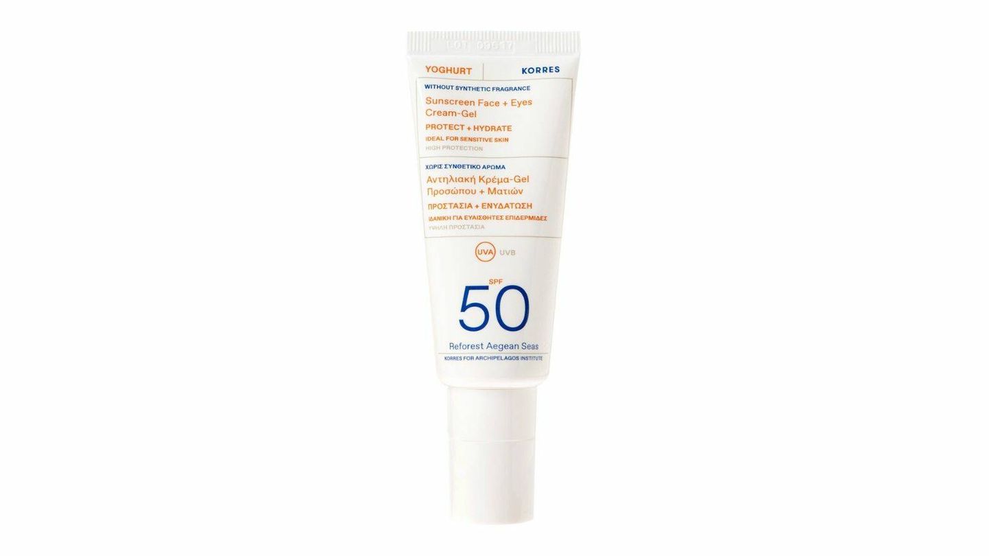 Protector Solar Gel Crema Yogur Facial & Ojos SPF50 de Korres.