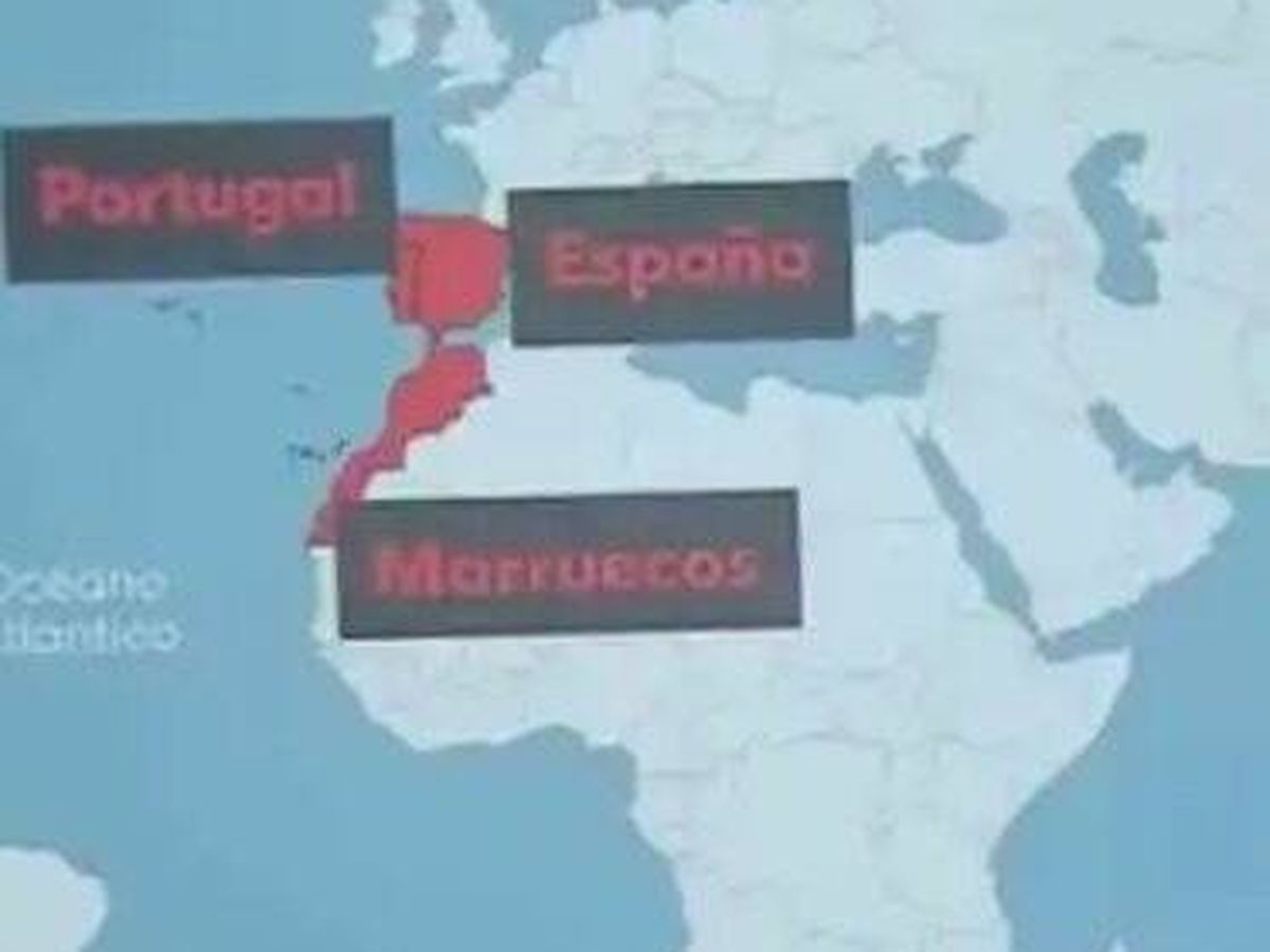 Foto: El telediario de TVE pide disculpas por haber emitido este mapa que incluye el Sáhara Occidental en Marruecos (X/@luisgonzaloseg)