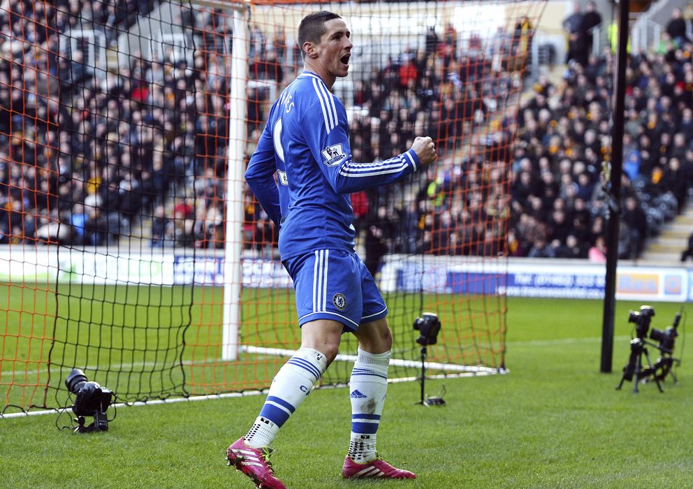 Foto: Fernando Torres celebra un gol con el Chelsea en la presente temporada.