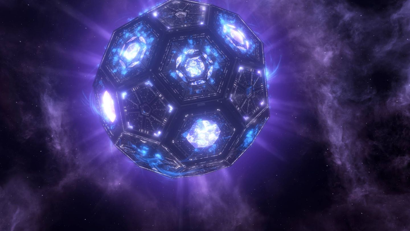 Rendering 3D de una Esfera Dyson (Stellaris)