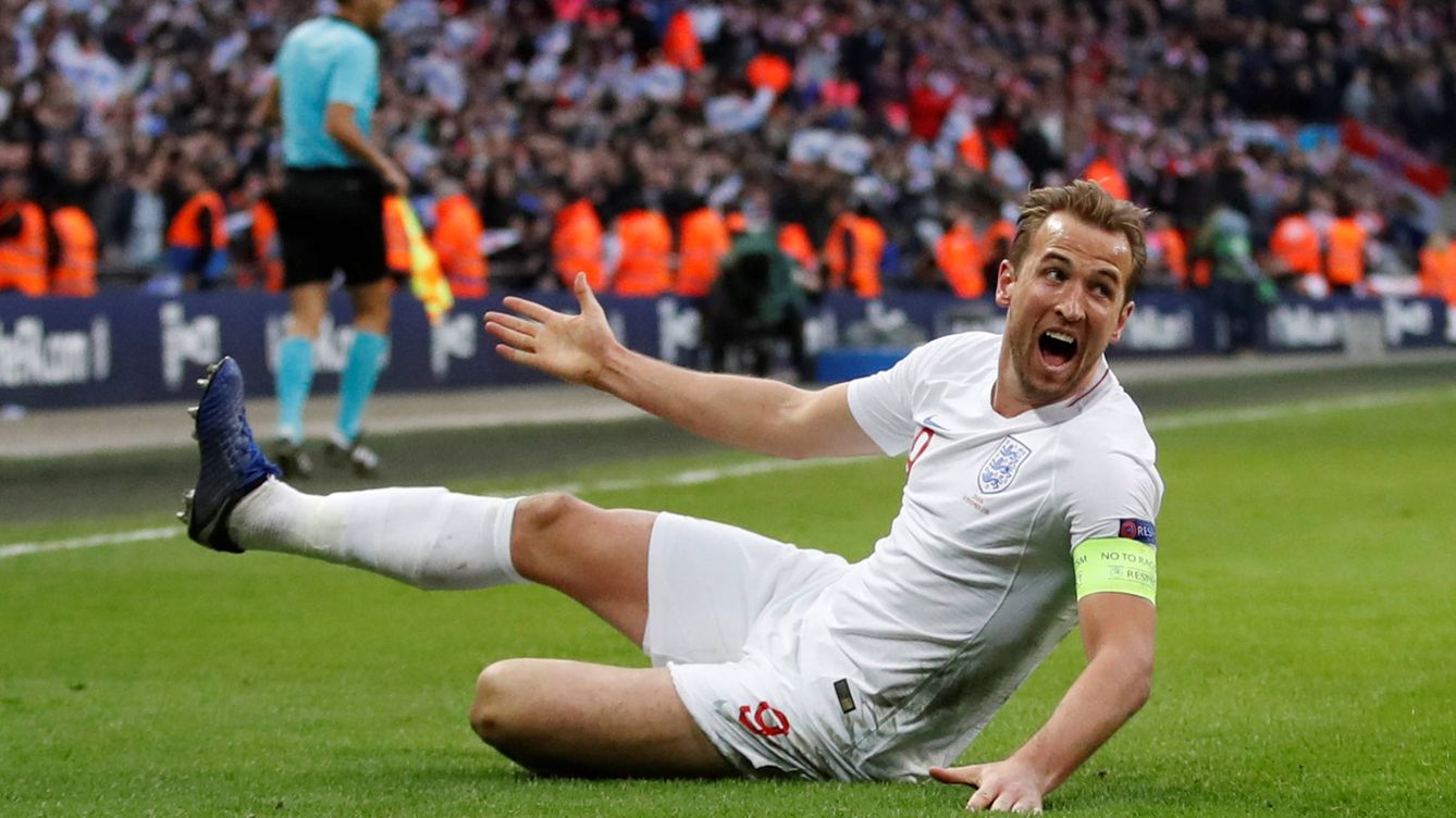 Foto: Harry Kane celebrando el segundo tanto de Inglaterra. (Reuters)