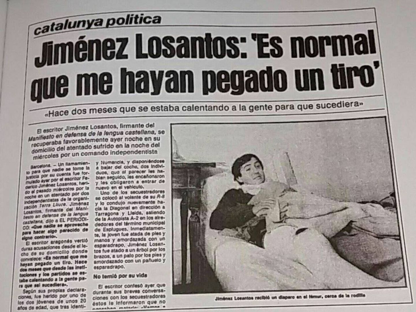 La prensa, después del atentado a Jiménez Losantos.