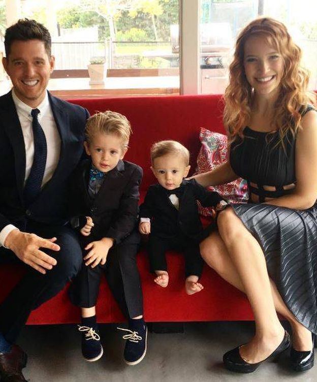 Foto: Michael Bublé con su esposa y sus dos hijos (Instagram)