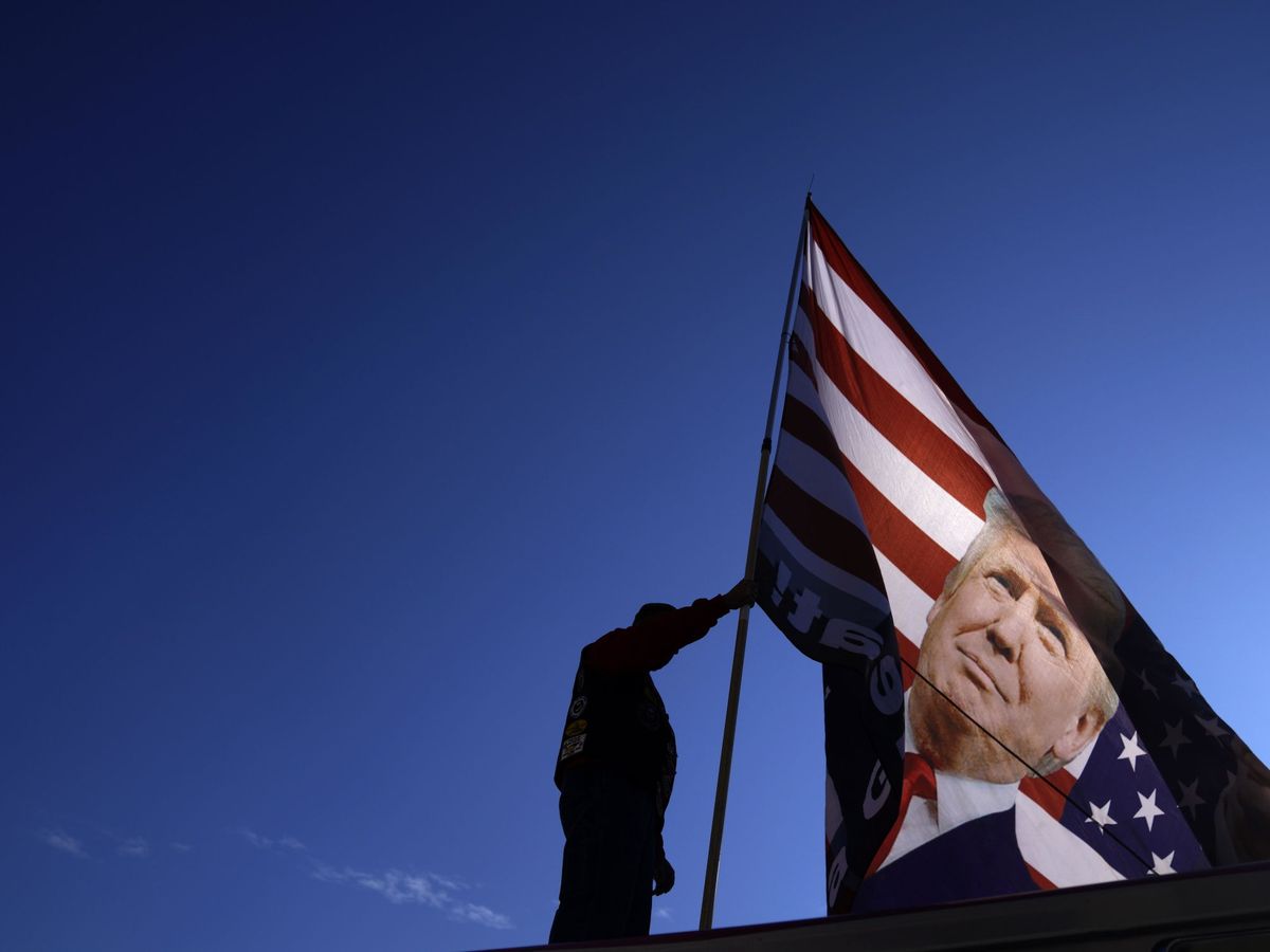 Foto: Un partidario del presidente Trump en la manifestación de Washington. (EFE)