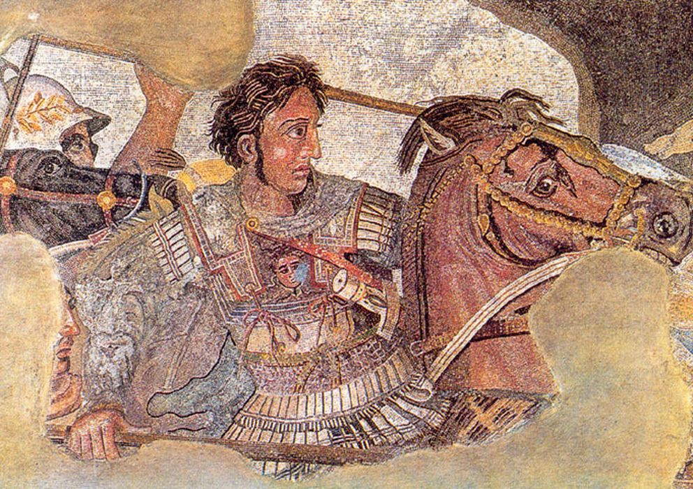 Foto: Alejandro Magno representado en un mosaico de Pompeya. 