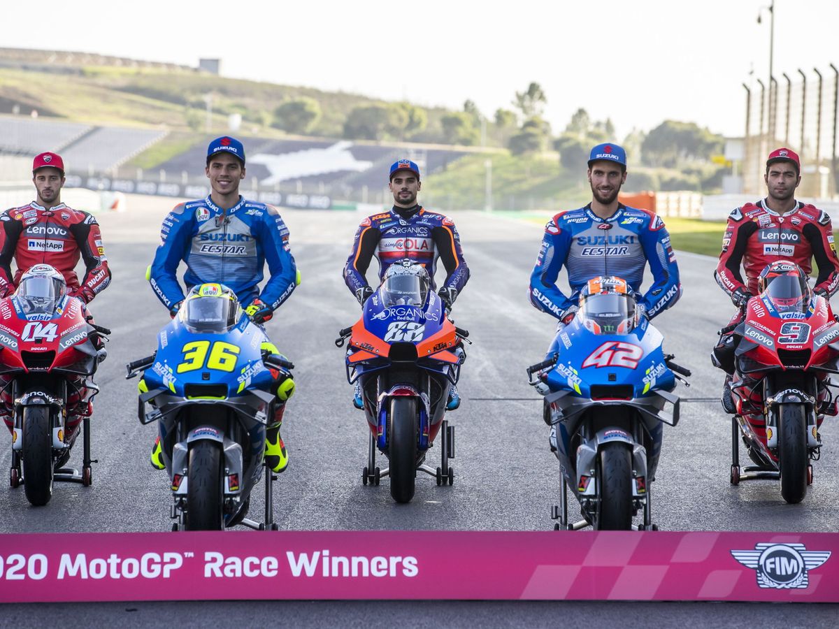 Foto: Parte de los ganadores de carreras esta temporada de MotoGP. (EFE)