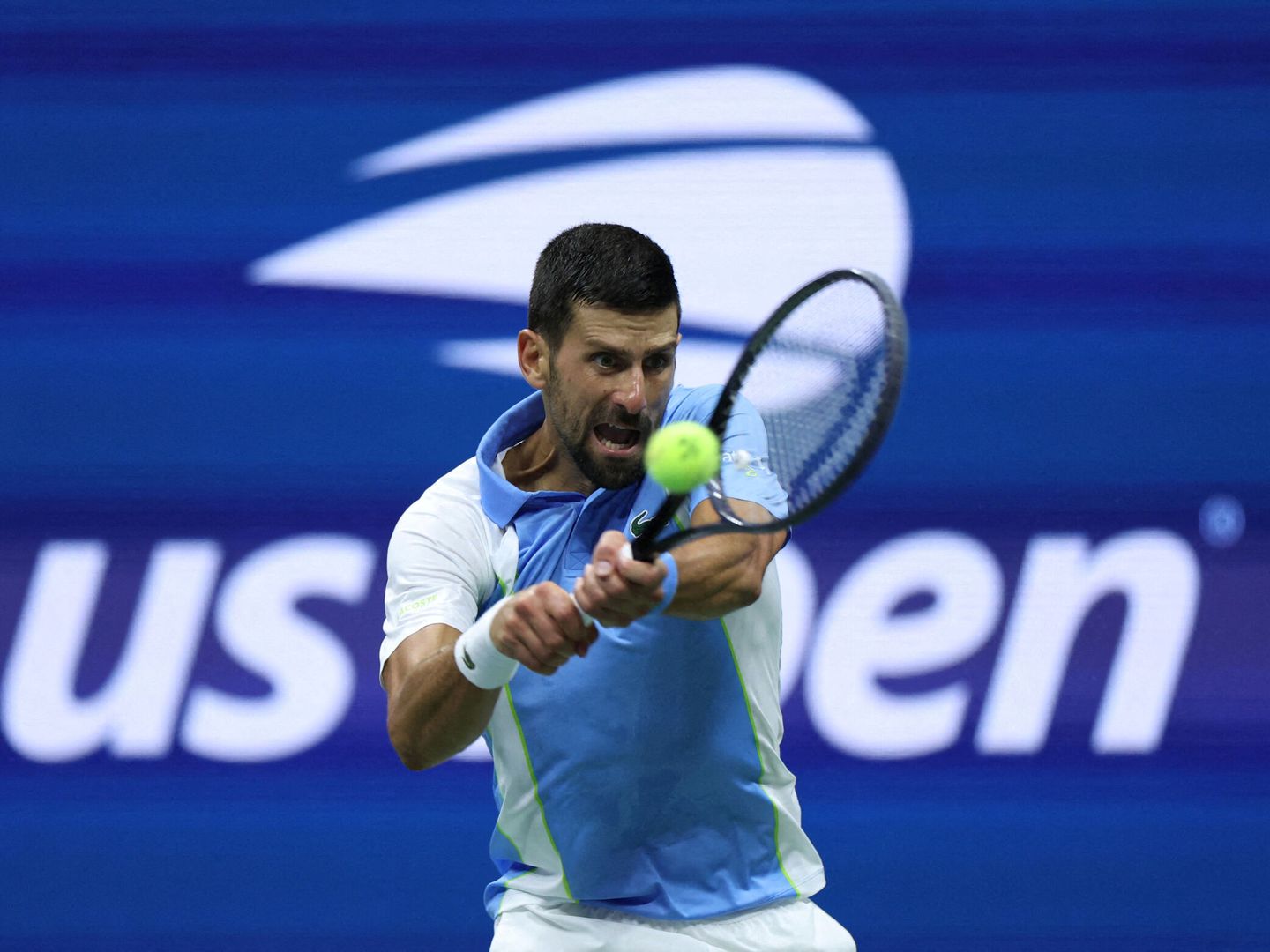 Novak Djokovic, en la semifinal del US Open 2023 contra Ben Shelton (REUTERS/Mike Segar)
