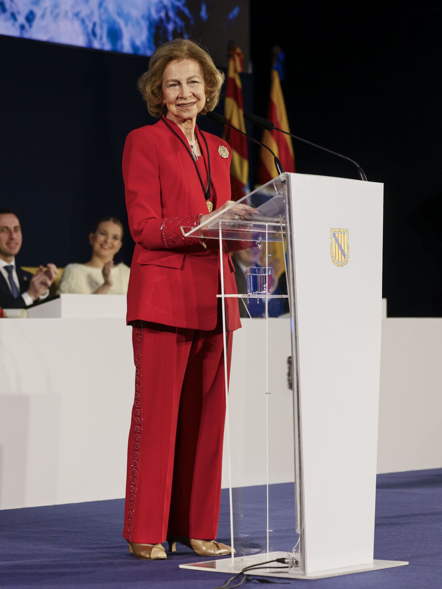 La reina Sofía pronuncia un discurso tras recibir la Medalla de Oro de las Islas Baleares. (EFE/Cati Cladera)