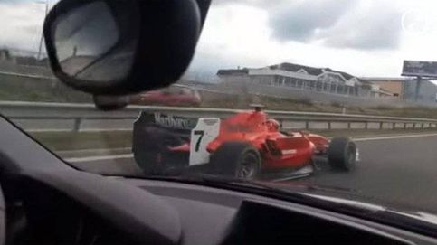 Grabado un Ferrari de Fórmula 1 circulando en las autopistas de República Checa