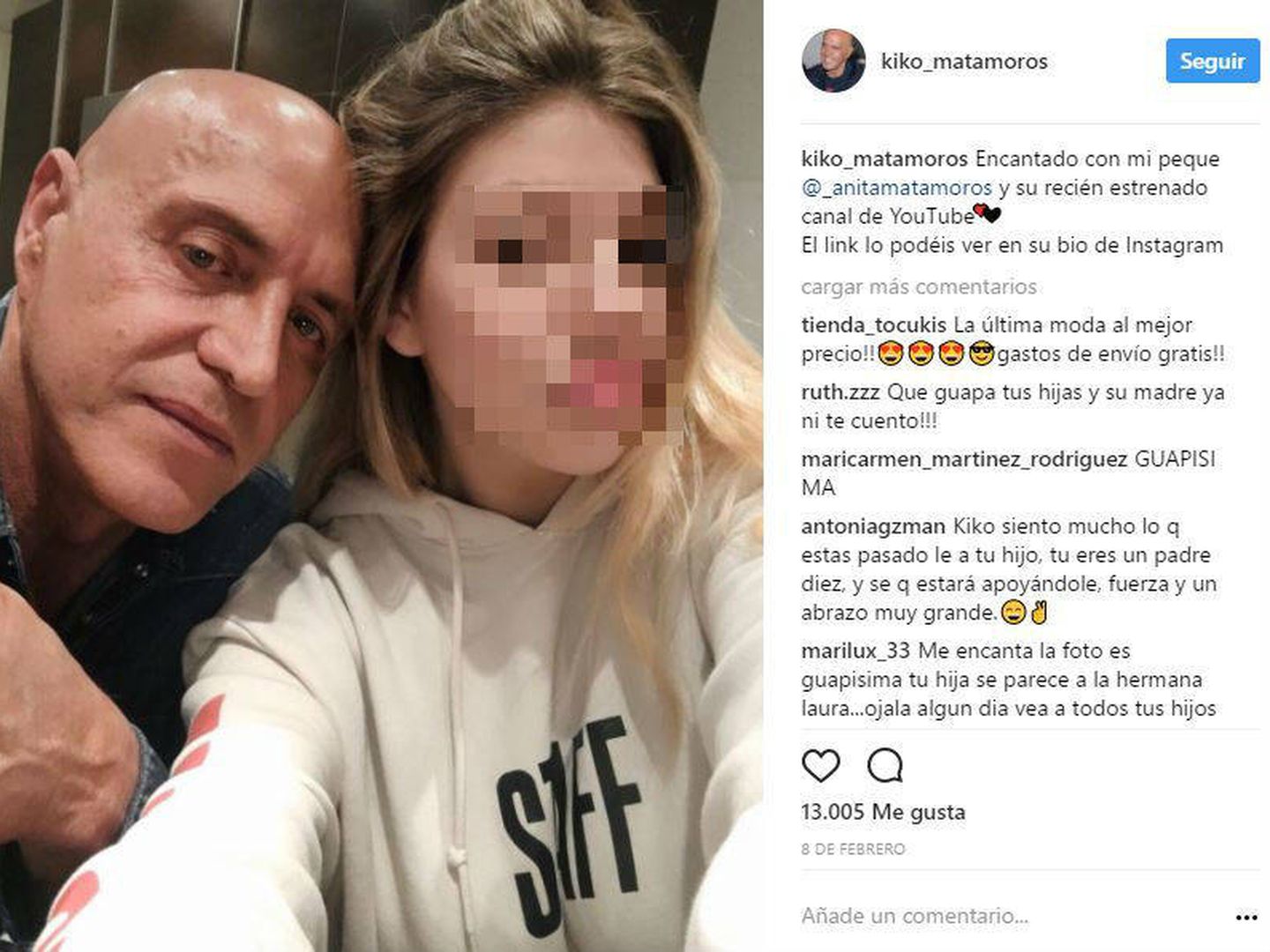 Matamoros junto a su hija Anita en una imagen de Instagram. 