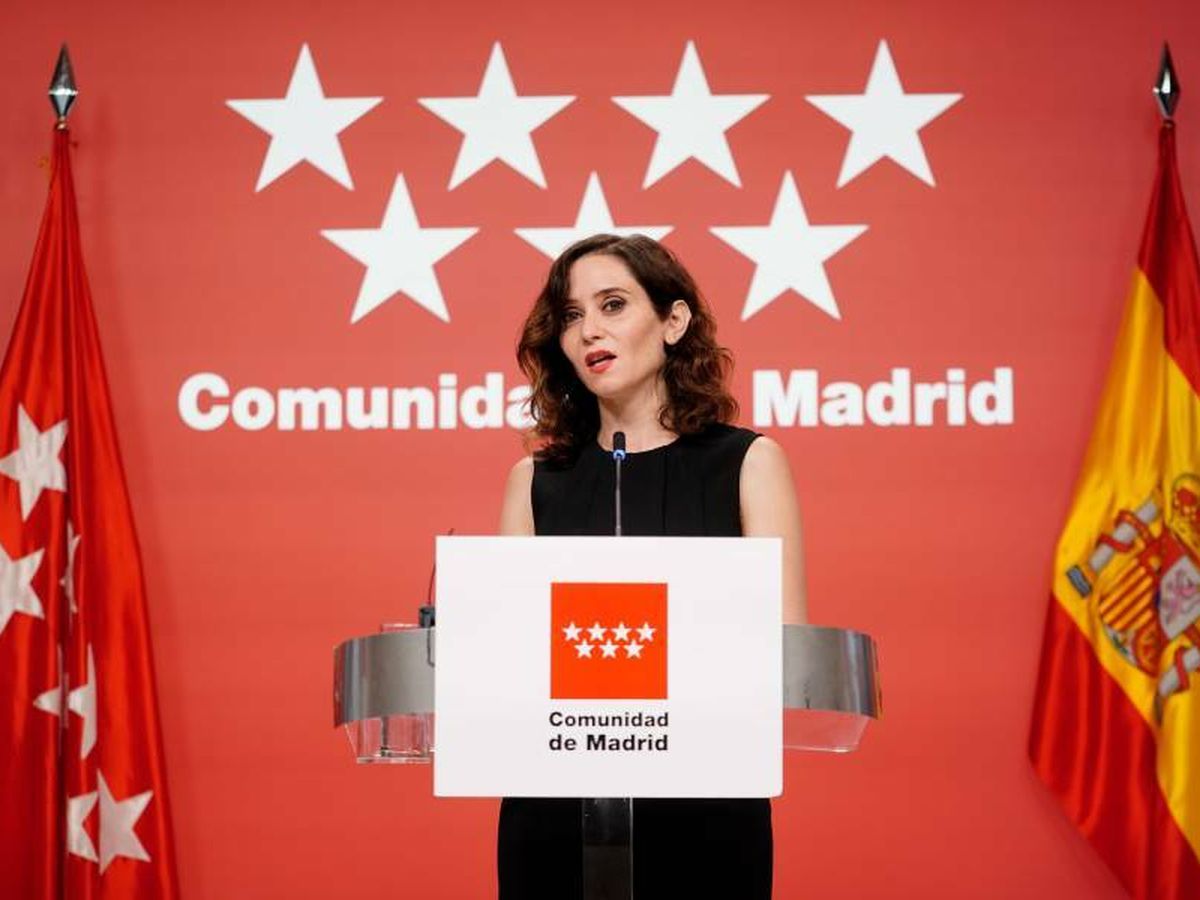 Foto: Isabel Díaz Ayuso en una rueda de prensa. (Comunidad de Madrid)